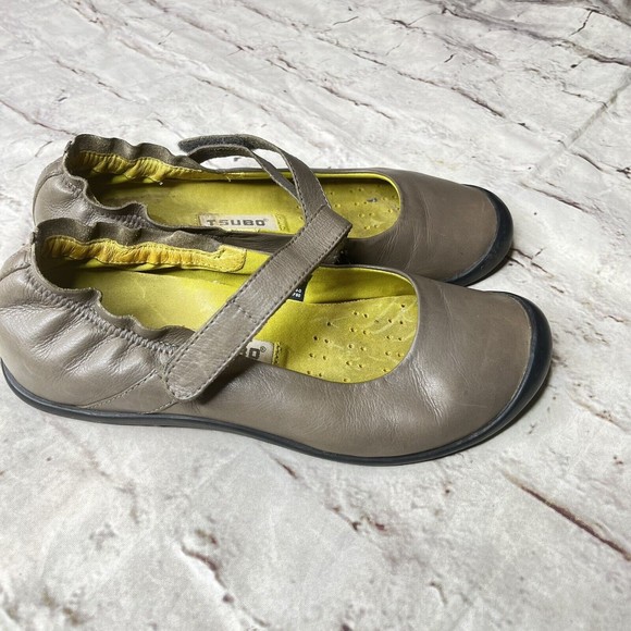 Tsubo Shoes Tsubo Light Gray Leather Mary Jane Ballet Flat - Picture 3 of 8
